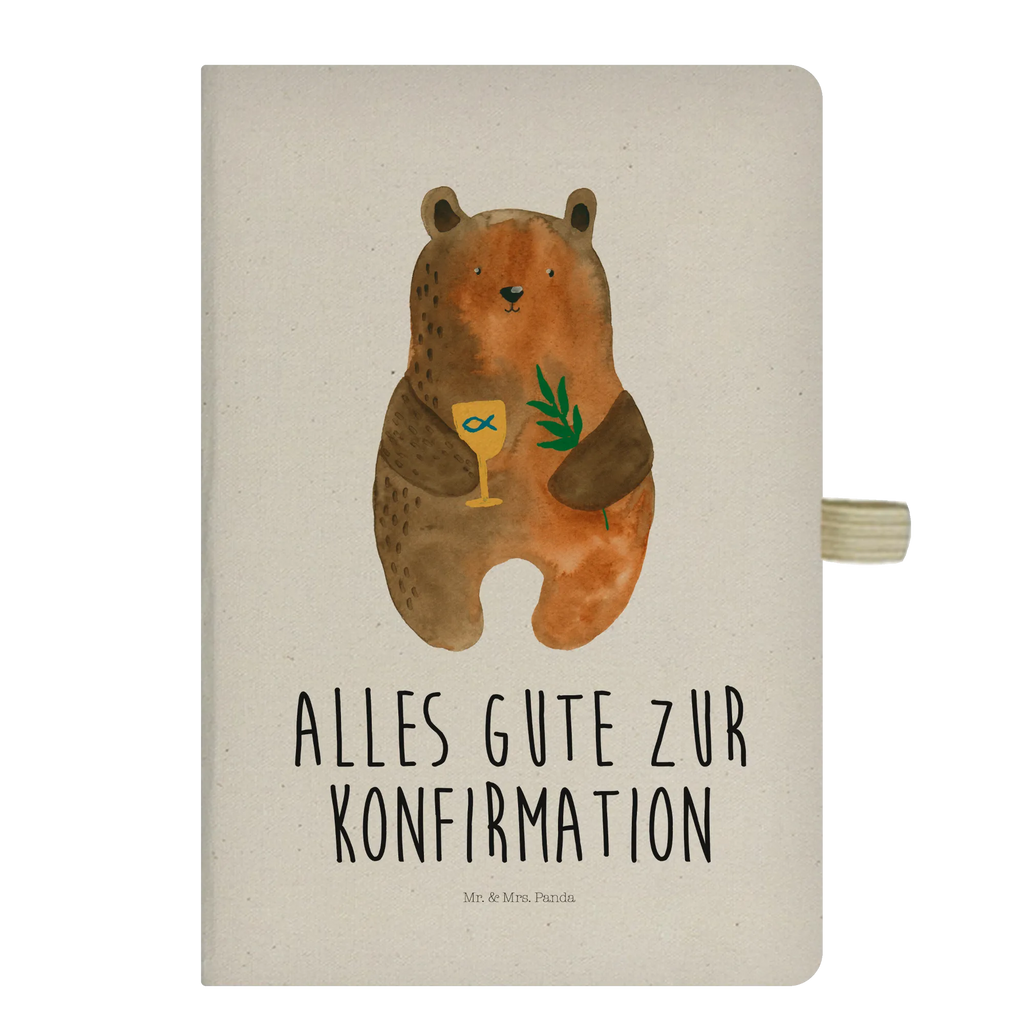 Baumwoll Notizbuch Konfirmation-Bär Notizen, Eintragebuch, Tagebuch, Notizblock, Adressbuch, Journal, Kladde, Skizzenbuch, Notizheft, Schreibbuch, Schreibheft, Bär, Teddy, Teddybär, Konfirmation, Kirche, evangelisch, Gottesdienst