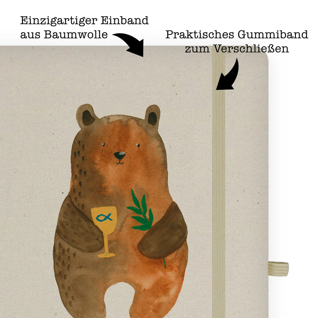 Baumwoll Notizbuch Konfirmation-Bär Notizen, Eintragebuch, Tagebuch, Notizblock, Adressbuch, Journal, Kladde, Skizzenbuch, Notizheft, Schreibbuch, Schreibheft, Bär, Teddy, Teddybär, Konfirmation, Kirche, evangelisch, Gottesdienst