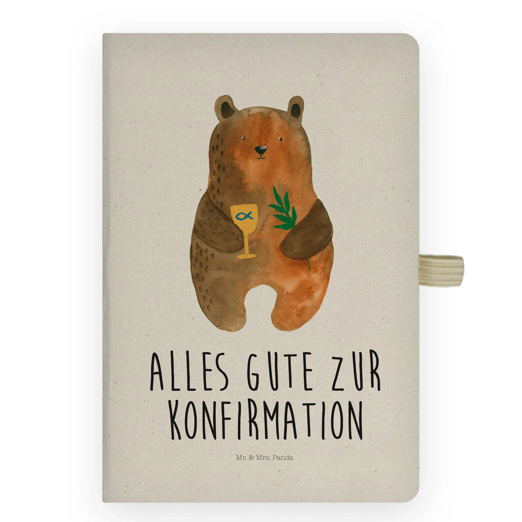 Baumwoll Notizbuch Konfirmation-Bär Notizen, Eintragebuch, Tagebuch, Notizblock, Adressbuch, Journal, Kladde, Skizzenbuch, Notizheft, Schreibbuch, Schreibheft, Bär, Teddy, Teddybär, Konfirmation, Kirche, evangelisch, Gottesdienst