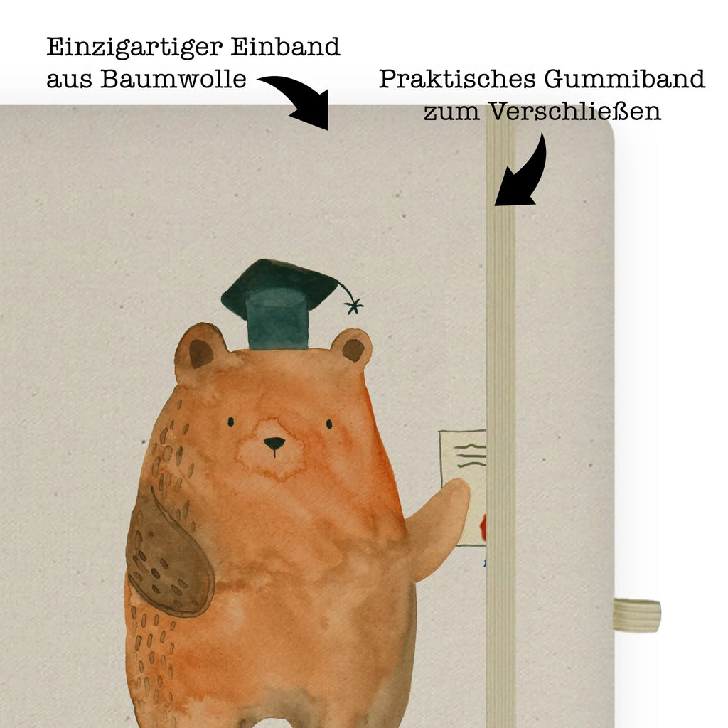 Baumwoll Notizbuch Prüfungsbär Notizen, Eintragebuch, Tagebuch, Notizblock, Adressbuch, Journal, Kladde, Skizzenbuch, Notizheft, Schreibbuch, Schreibheft, Bär, Teddy, Teddybär, Abitur, Prüfungen, Prüfung bestanden, Abschluss, Zeugnis, Abschlusszeugnis