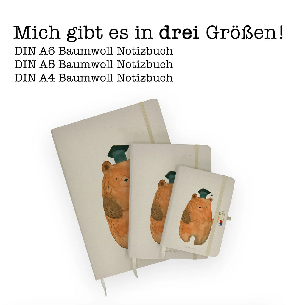 Baumwoll Notizbuch Prüfungsbär Notizen, Eintragebuch, Tagebuch, Notizblock, Adressbuch, Journal, Kladde, Skizzenbuch, Notizheft, Schreibbuch, Schreibheft, Bär, Teddy, Teddybär, Abitur, Prüfungen, Prüfung bestanden, Abschluss, Zeugnis, Abschlusszeugnis