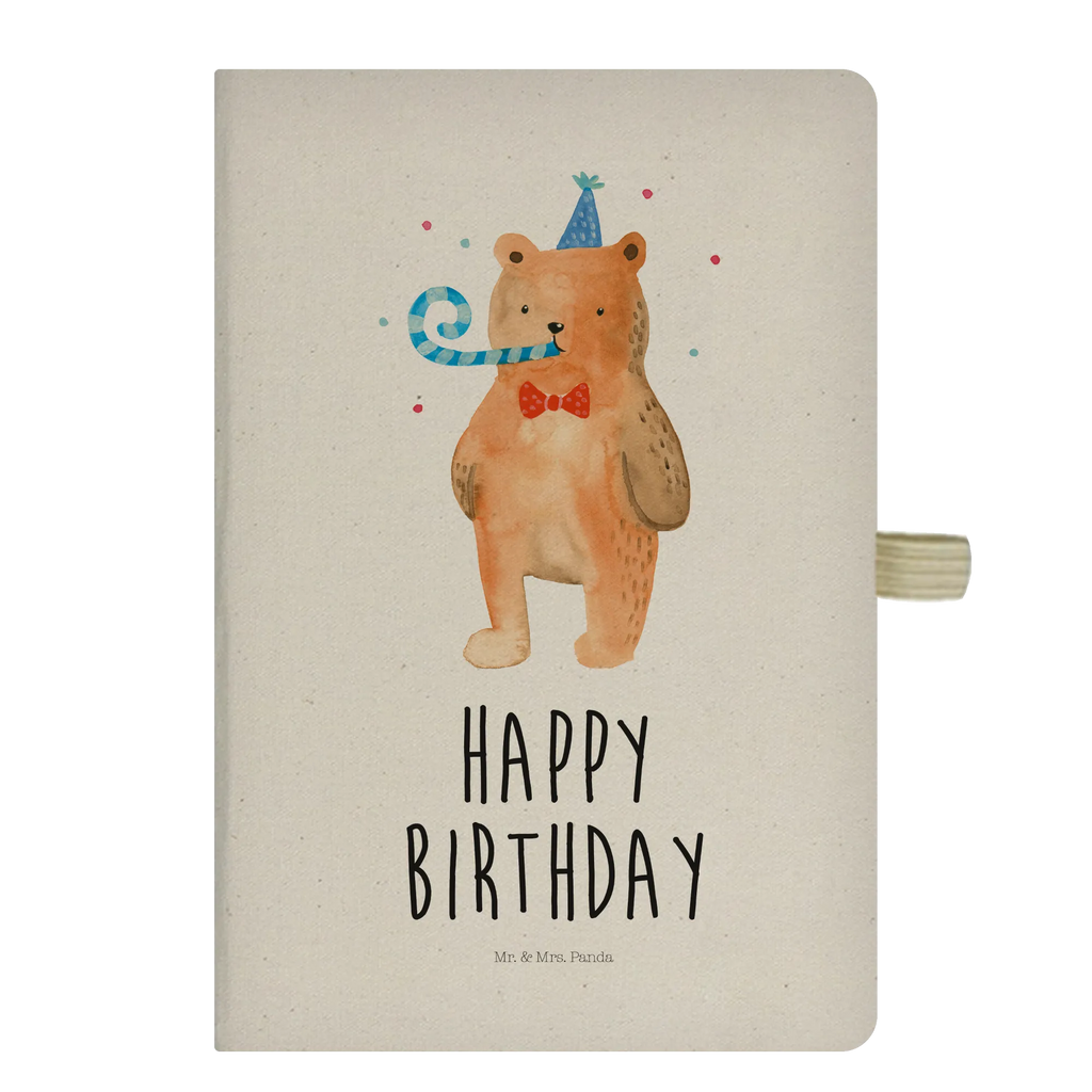 Baumwoll Notizbuch Birthday Bär Notizen, Eintragebuch, Tagebuch, Notizblock, Adressbuch, Journal, Kladde, Skizzenbuch, Notizheft, Schreibbuch, Schreibheft, Bär, Teddy, Teddybär, Happy Birthday, Alles Gute, Glückwunsch, Geburtstag