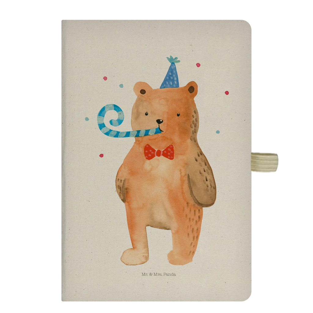 Baumwoll Notizbuch Birthday Bär Notizen, Eintragebuch, Tagebuch, Notizblock, Adressbuch, Journal, Kladde, Skizzenbuch, Notizheft, Schreibbuch, Schreibheft, Bär, Teddy, Teddybär, Happy Birthday, Alles Gute, Glückwunsch, Geburtstag