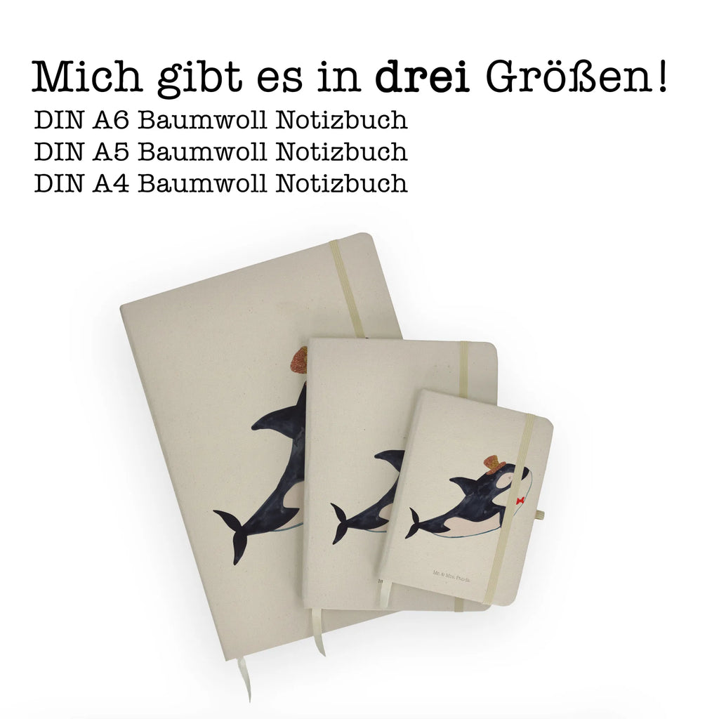 Baumwoll Notizbuch Orca Zylinder Notizen, Eintragebuch, Tagebuch, Notizblock, Adressbuch, Journal, Kladde, Skizzenbuch, Notizheft, Schreibbuch, Schreibheft, Meerestiere, Meer, Urlaub, Narwal, Glitter, Konfetti, Glitzer, Geburtstag, Feier, Fete, Fest, Glückwunsch, Orca