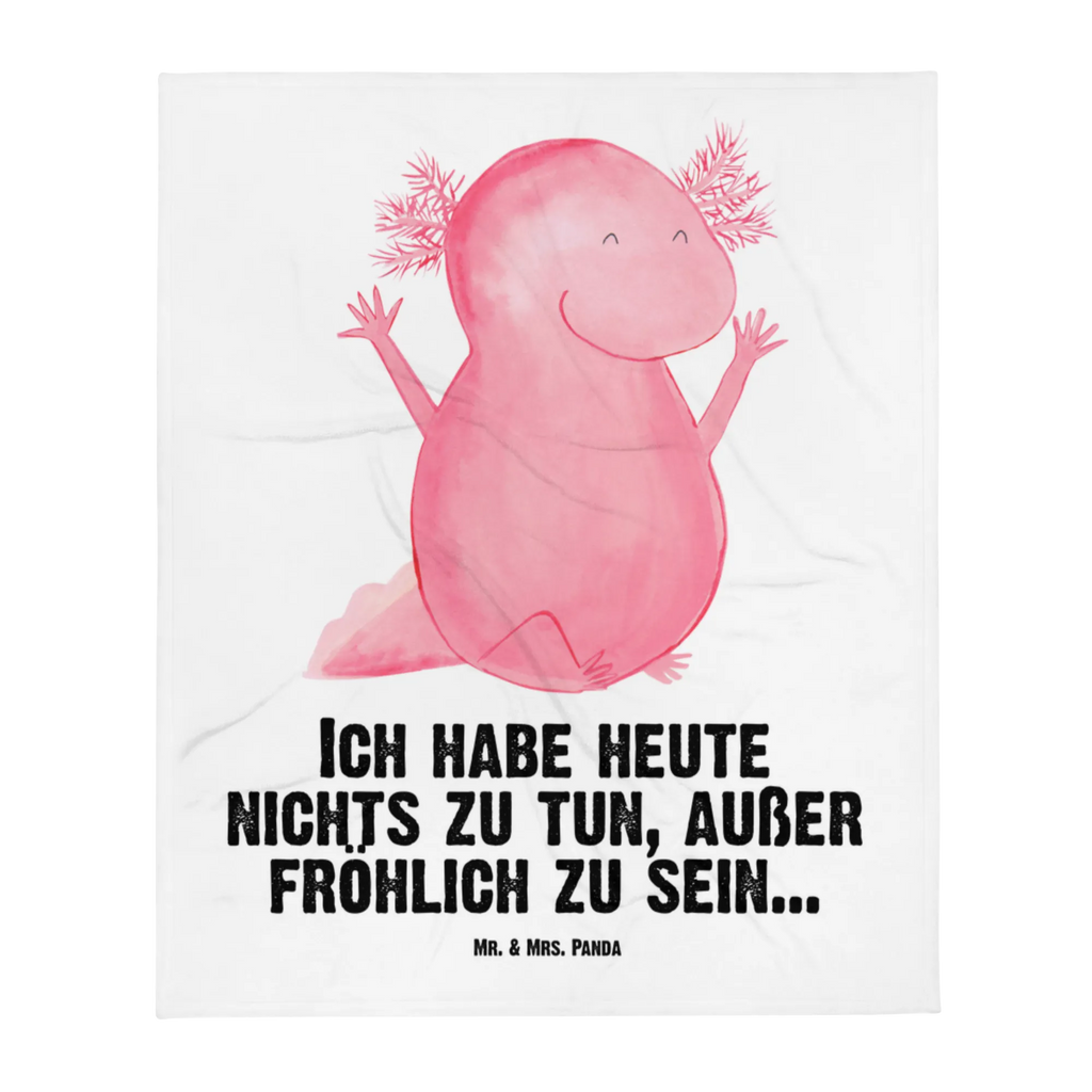 Babydecke Axolotl Hurra Babydecke, Babygeschenk, Geschenk Geburt, Babyecke Kuscheldecke, Krabbeldecke, Axolotl, Molch, Axolot, Schwanzlurch, Lurch, Lurche, fröhlich, Spaß, Freude, Motivation, Zufriedenheit