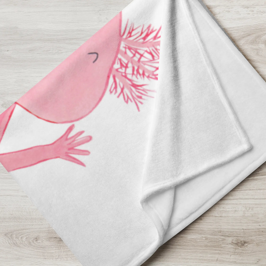 Babydecke Axolotl Hurra Babydecke, Babygeschenk, Geschenk Geburt, Babyecke Kuscheldecke, Krabbeldecke, Axolotl, Molch, Axolot, Schwanzlurch, Lurch, Lurche, fröhlich, Spaß, Freude, Motivation, Zufriedenheit