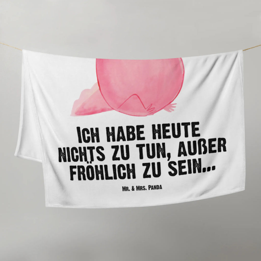 Babydecke Axolotl Hurra Babydecke, Babygeschenk, Geschenk Geburt, Babyecke Kuscheldecke, Krabbeldecke, Axolotl, Molch, Axolot, Schwanzlurch, Lurch, Lurche, fröhlich, Spaß, Freude, Motivation, Zufriedenheit