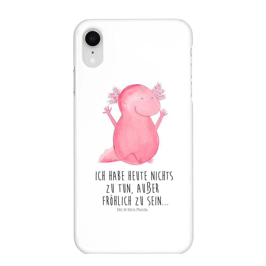 Handyhülle Axolotl Hurra Handyhülle, Handycover, Cover, Handy, Hülle, Iphone 10, Iphone X, Axolotl, Molch, Axolot, Schwanzlurch, Lurch, Lurche, fröhlich, Spaß, Freude, Motivation, Zufriedenheit