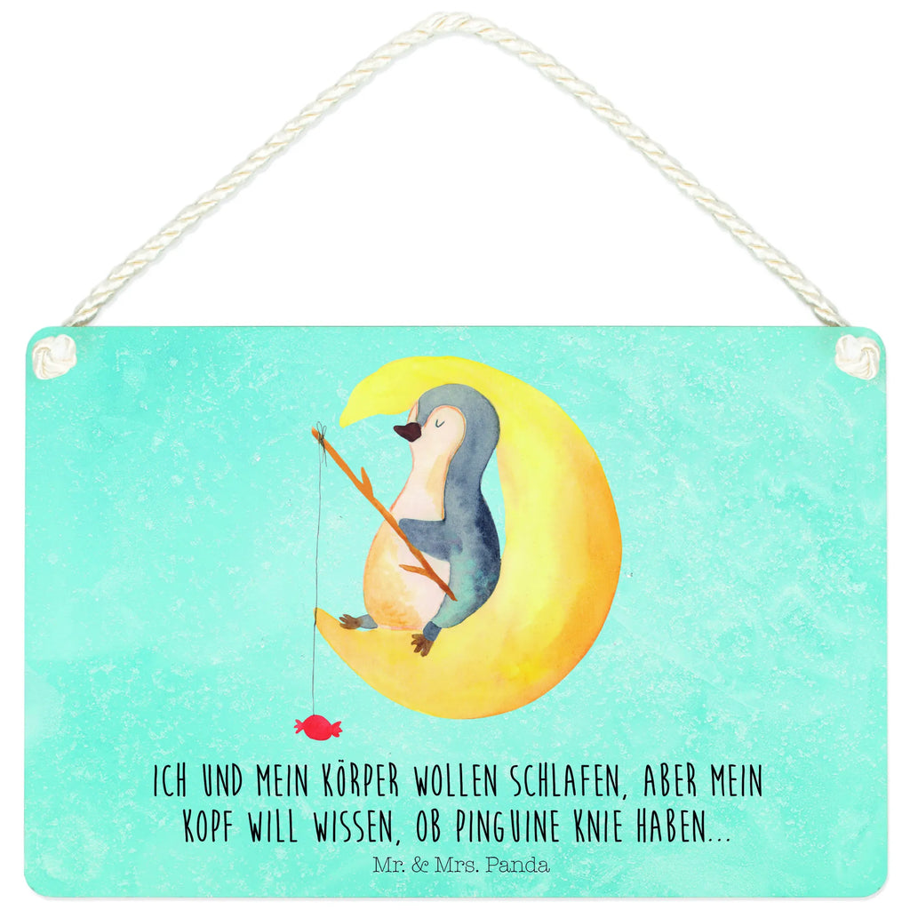 Deko Schild Pinguin Mond Dekoschild, Deko Schild, Schild, Tür Schild, Türschild, Holzschild, Wandschild, Wanddeko, Pinguin, Pinguine, Spruch, schlafen, Nachtruhe, Einschlafen, Schlafzimmer, Schlafstörungen, Gästezimmer