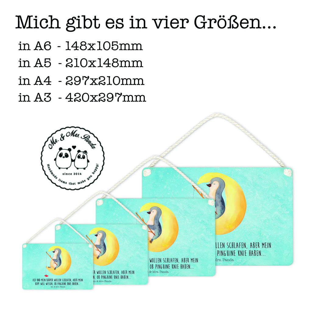 Deko Schild Pinguin Mond Dekoschild, Deko Schild, Schild, Tür Schild, Türschild, Holzschild, Wandschild, Wanddeko, Pinguin, Pinguine, Spruch, schlafen, Nachtruhe, Einschlafen, Schlafzimmer, Schlafstörungen, Gästezimmer