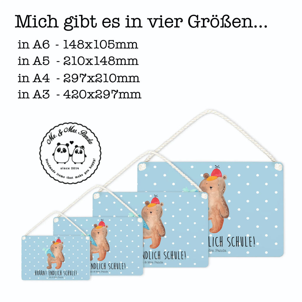 Deko Schild Bär mit Schultüte Dekoschild, Deko Schild, Schild, Tür Schild, Türschild, Holzschild, Wandschild, Wanddeko, Bär, Teddy, Teddybär, Bär Motiv, Schultüte, Erster Schultag Geschenk, Einschulung Geschenk, Schule Geschenk, Grundschule, Schulanfang, Schulbeginn