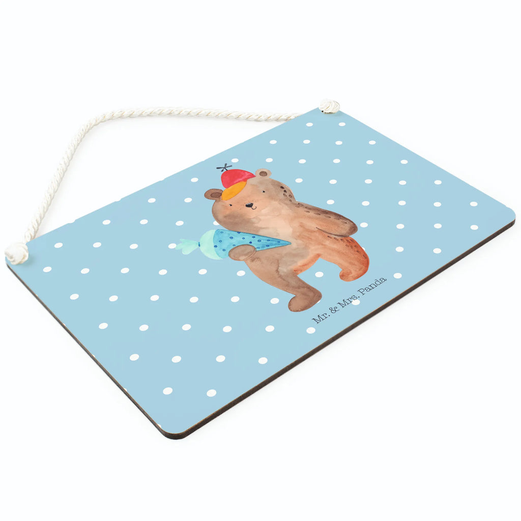 Deko Schild Bär mit Schultüte Dekoschild, Deko Schild, Schild, Tür Schild, Türschild, Holzschild, Wandschild, Wanddeko, Bär, Teddy, Teddybär, Bär Motiv, Schultüte, Erster Schultag Geschenk, Einschulung Geschenk, Schule Geschenk, Grundschule, Schulanfang, Schulbeginn