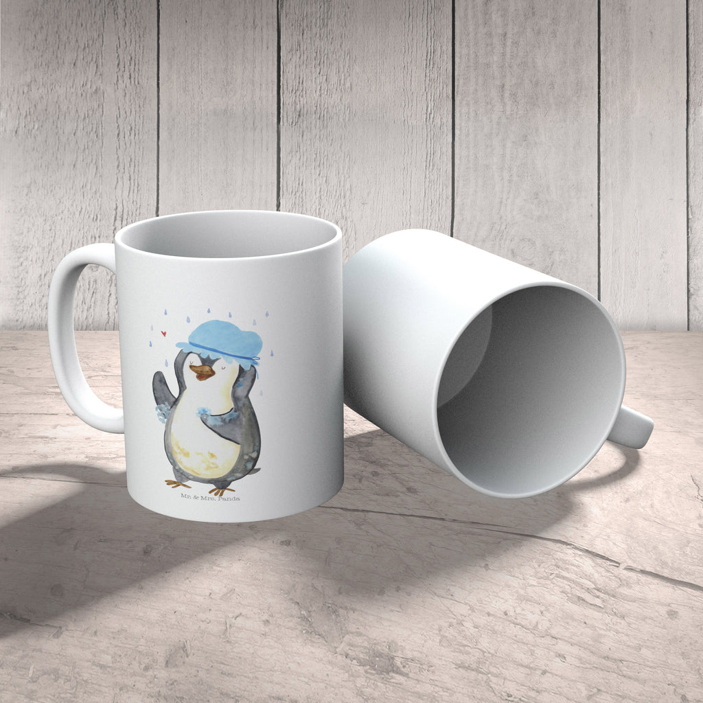 Tasse Pinguin Duschen Tasse, Kaffeetasse, Teetasse, Becher, Kaffeebecher, Teebecher, Keramiktasse, Porzellantasse, Büro Tasse, Geschenk Tasse, Tasse Sprüche, Tasse Motive, Kaffeetassen, Tasse bedrucken, Designer Tasse, Cappuccino Tassen, Schöne Teetassen, Pinguin, Pinguine, Dusche, duschen, Lebensmotto, Motivation, Neustart, Neuanfang, glücklich sein