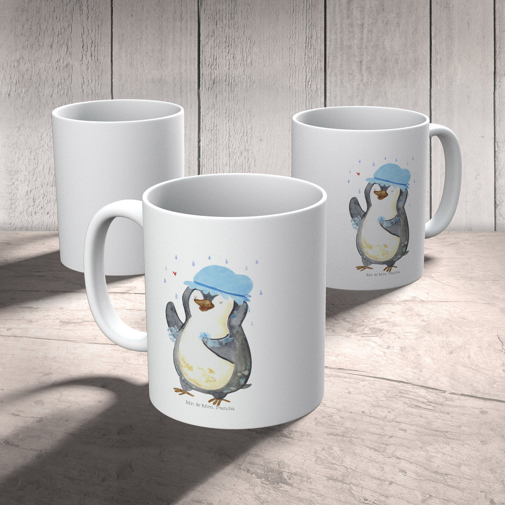 Tasse Pinguin Duschen Tasse, Kaffeetasse, Teetasse, Becher, Kaffeebecher, Teebecher, Keramiktasse, Porzellantasse, Büro Tasse, Geschenk Tasse, Tasse Sprüche, Tasse Motive, Kaffeetassen, Tasse bedrucken, Designer Tasse, Cappuccino Tassen, Schöne Teetassen, Pinguin, Pinguine, Dusche, duschen, Lebensmotto, Motivation, Neustart, Neuanfang, glücklich sein