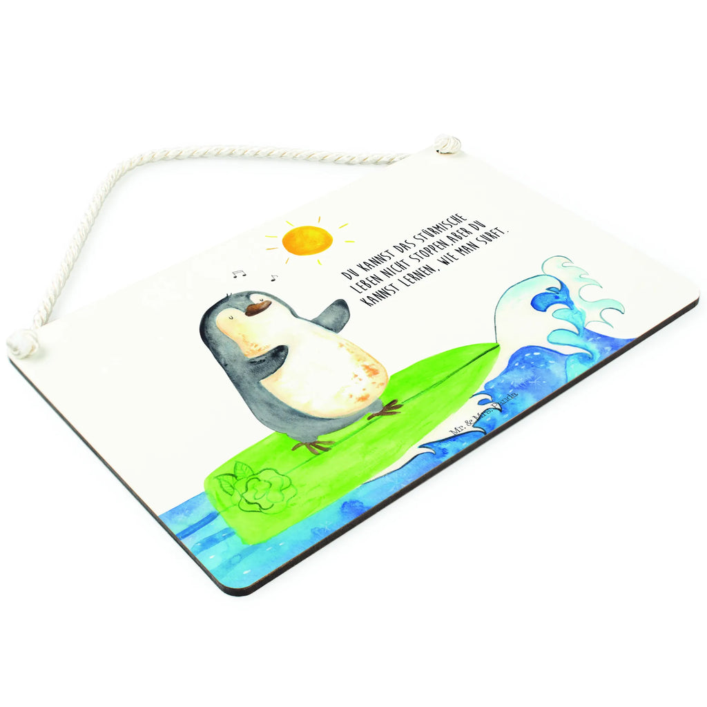 Deko Schild Pinguin Surfer Dekoschild, Deko Schild, Schild, Tür Schild, Türschild, Holzschild, Wandschild, Wanddeko, Pinguin, Pinguine, surfen, Surfer, Hawaii, Urlaub, Wellen, Wellen reiten, Portugal