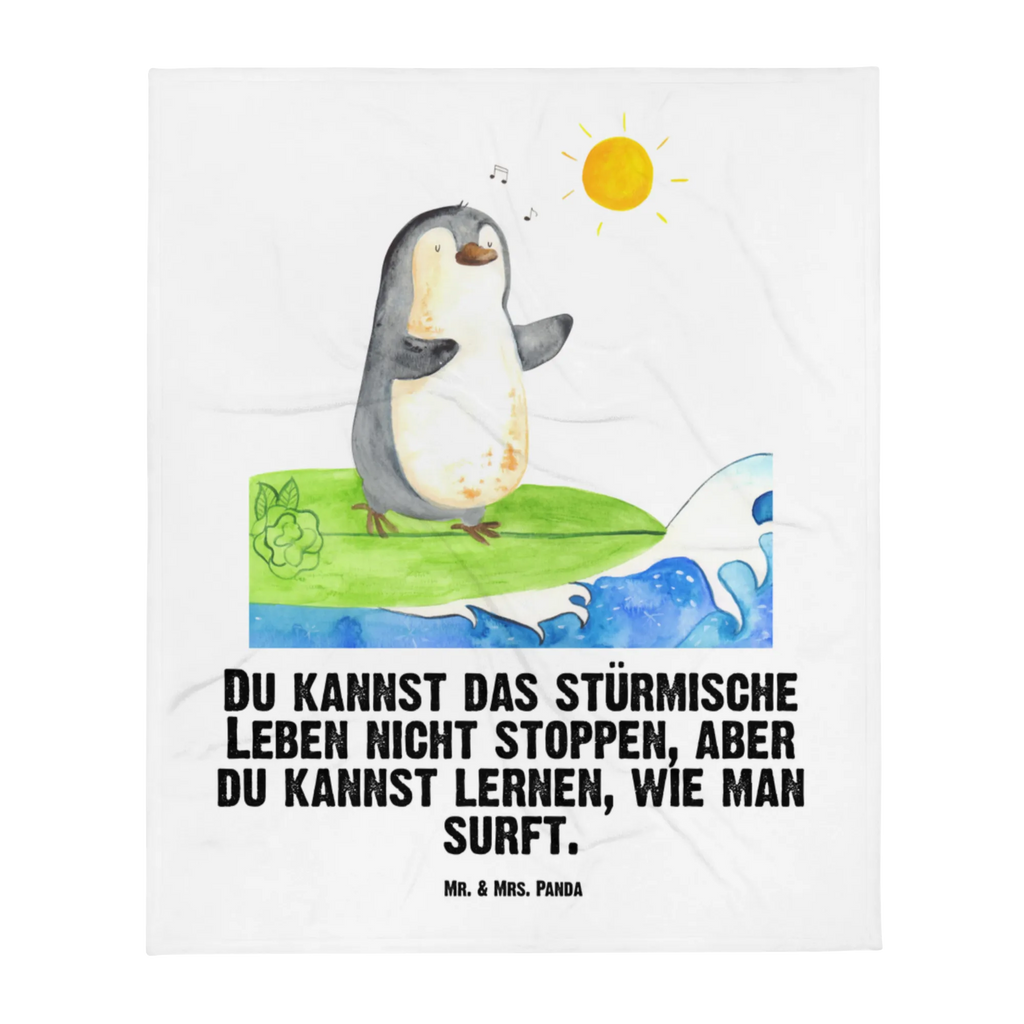 Babydecke Pinguin Surfer Babydecke, Babygeschenk, Geschenk Geburt, Babyecke Kuscheldecke, Krabbeldecke, Pinguin, Pinguine, surfen, Surfer, Hawaii, Urlaub, Wellen, Wellen reiten, Portugal