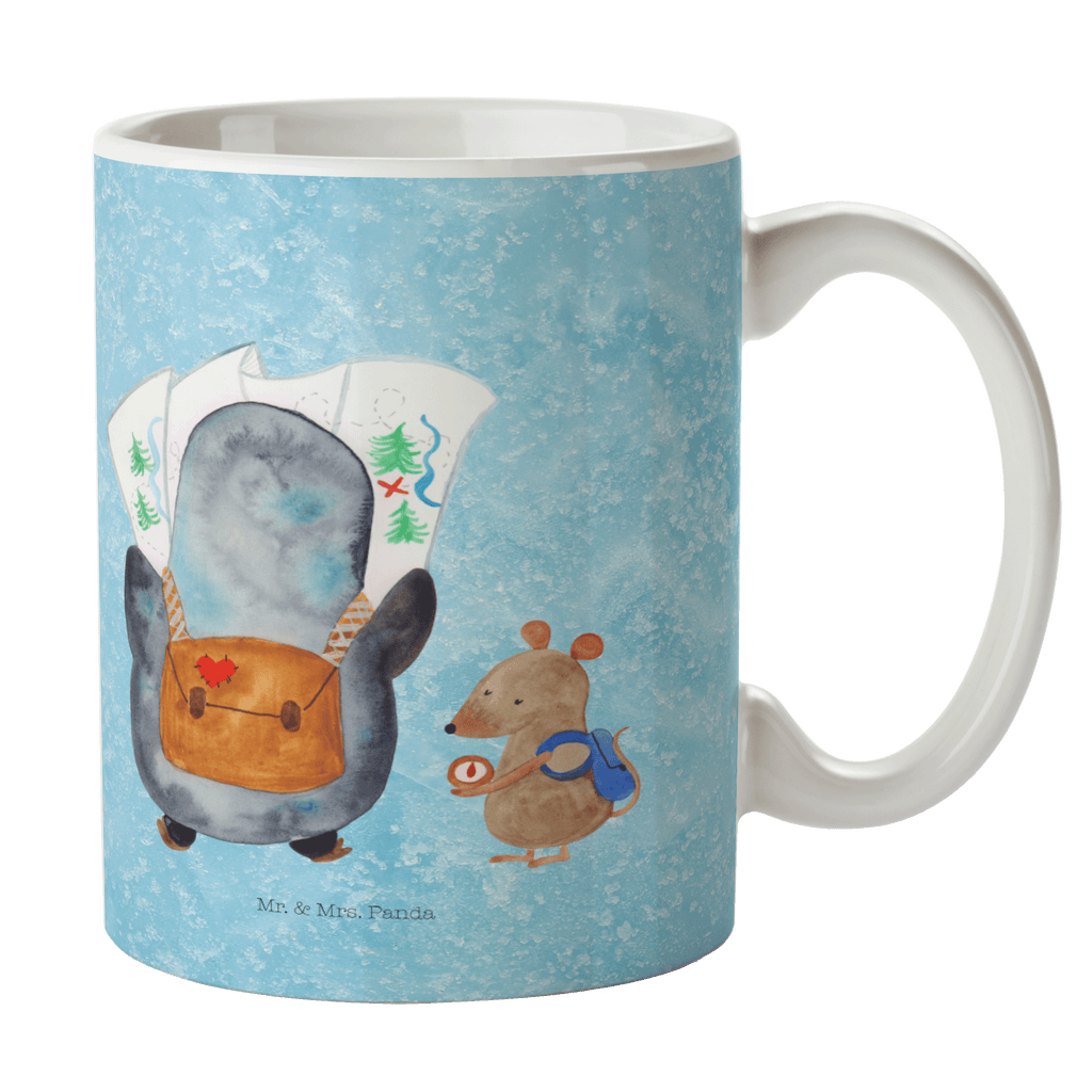 Tasse Pinguin & Maus Wanderer Tasse, Kaffeetasse, Teetasse, Becher, Kaffeebecher, Teebecher, Keramiktasse, Porzellantasse, Büro Tasse, Geschenk Tasse, Tasse Sprüche, Tasse Motive, Kaffeetassen, Tasse bedrucken, Designer Tasse, Cappuccino Tassen, Schöne Teetassen, Pinguin, Pinguine, Abenteurer, Abenteuer, Roadtrip, Ausflug, Wanderlust, wandern