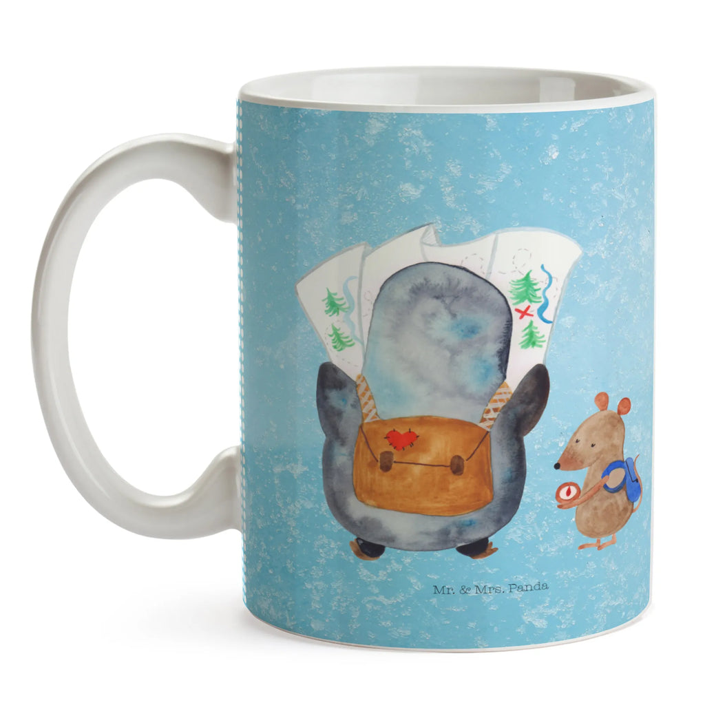 Tasse Pinguin & Maus Wanderer Tasse, Kaffeetasse, Teetasse, Becher, Kaffeebecher, Teebecher, Keramiktasse, Porzellantasse, Büro Tasse, Geschenk Tasse, Tasse Sprüche, Tasse Motive, Kaffeetassen, Tasse bedrucken, Designer Tasse, Cappuccino Tassen, Schöne Teetassen, Pinguin, Pinguine, Abenteurer, Abenteuer, Roadtrip, Ausflug, Wanderlust, wandern