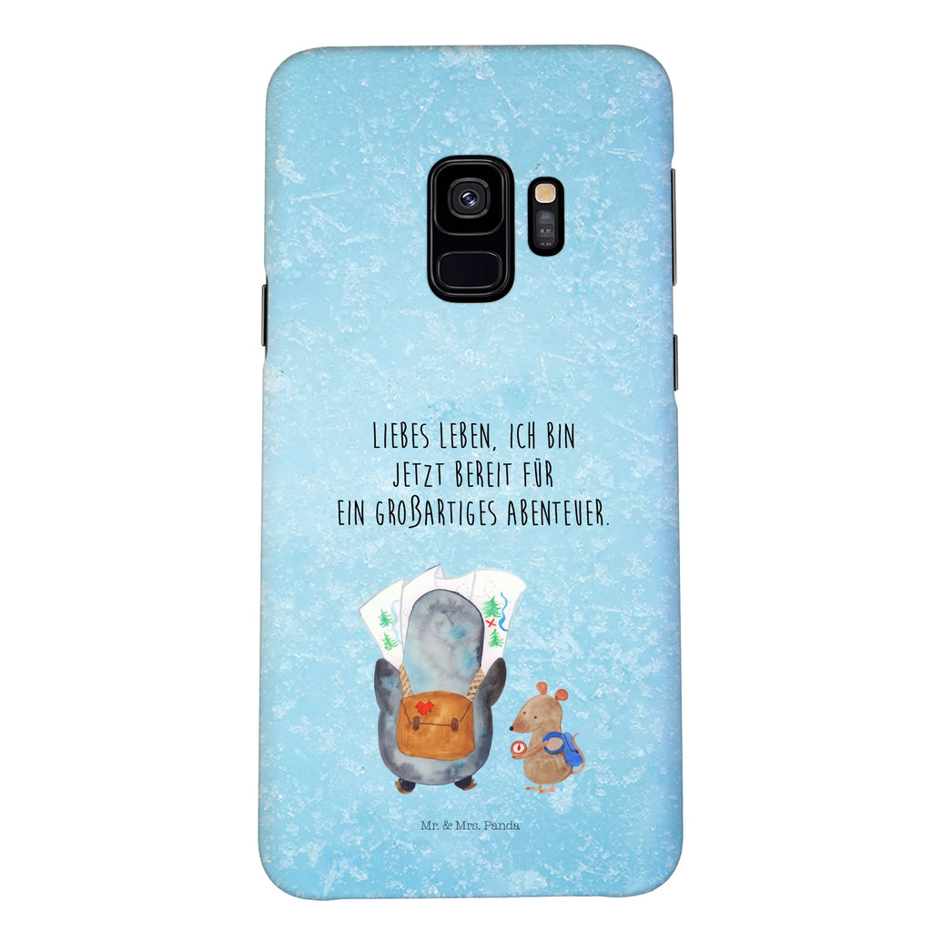 Handyhülle Pinguin & Maus Wanderer Handyhülle, Handycover, Cover, Handy, Hülle, Iphone 10, Iphone X, Pinguin, Pinguine, Abenteurer, Abenteuer, Roadtrip, Ausflug, Wanderlust, wandern