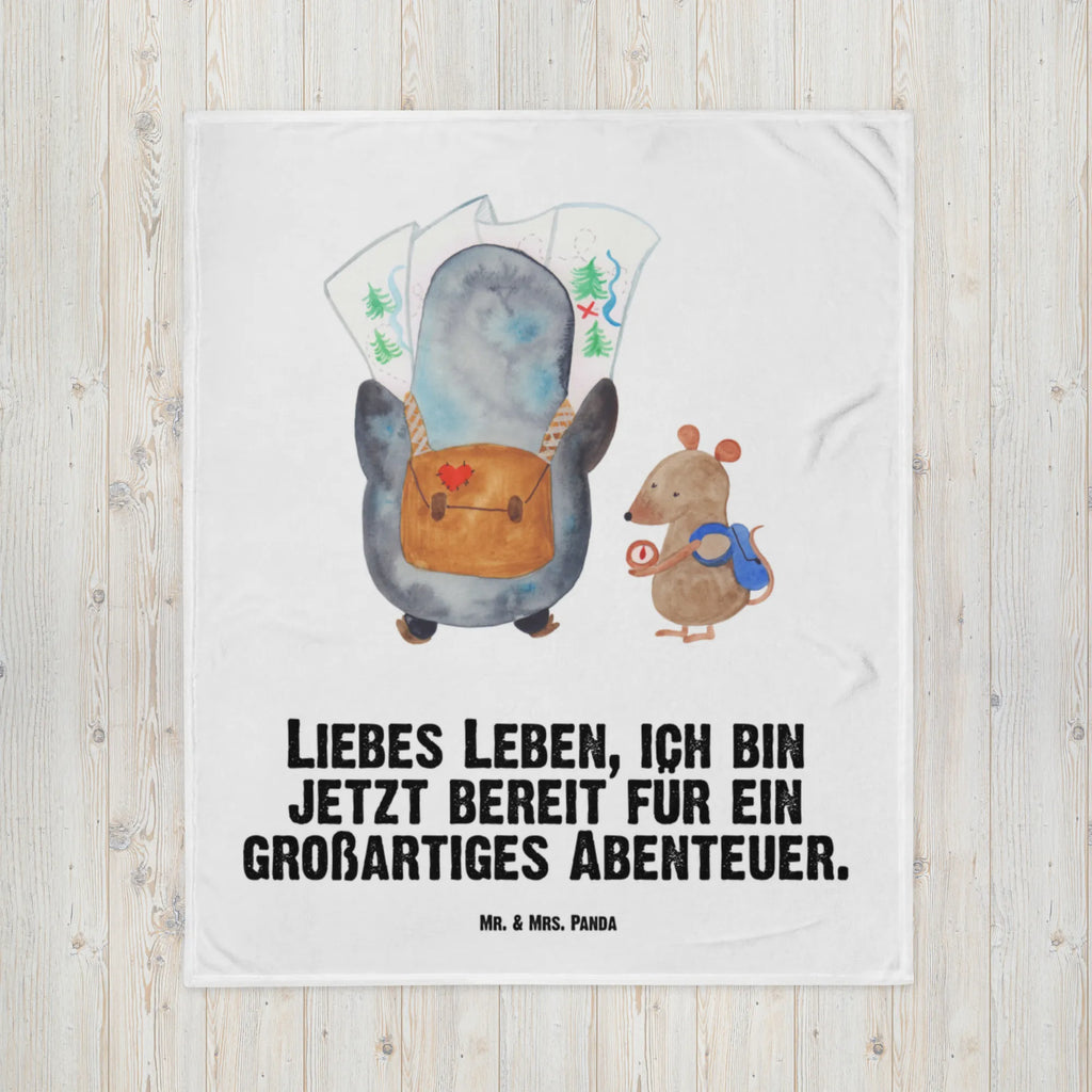 Babydecke Pinguin & Maus Wanderer Babydecke, Babygeschenk, Geschenk Geburt, Babyecke Kuscheldecke, Krabbeldecke, Pinguin, Pinguine, Abenteurer, Abenteuer, Roadtrip, Ausflug, Wanderlust, wandern