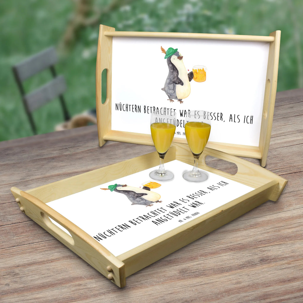 Serviertablett Pinguin Bier Serviertablett, Tablett, Holztablett, Küchentablett, Dekotablett, Frühstückstablett, Pinguin, Pinguine, Bier, Oktoberfest