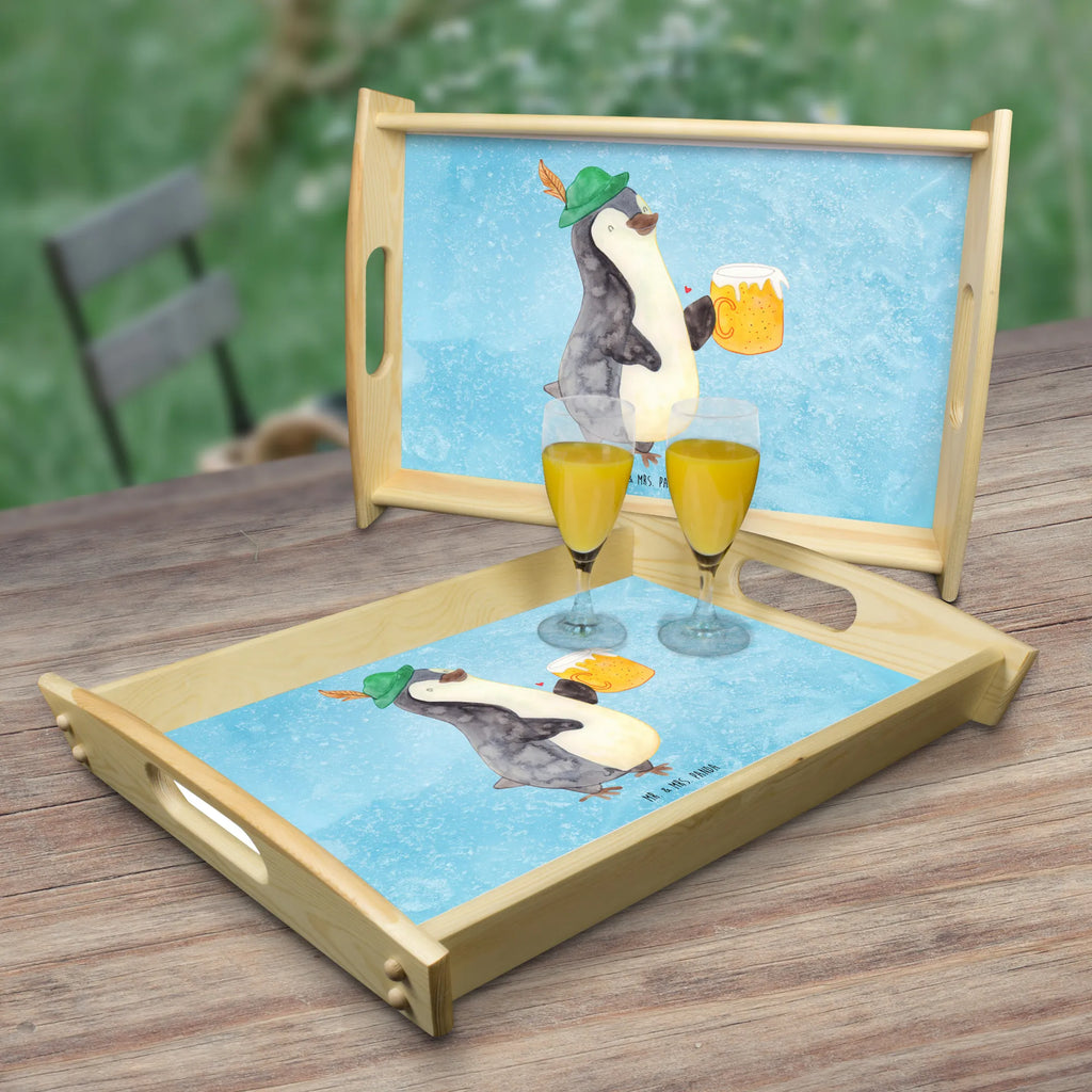 Serviertablett Pinguin Bier Serviertablett, Tablett, Holztablett, Küchentablett, Dekotablett, Frühstückstablett, Pinguin, Pinguine, Bier, Oktoberfest