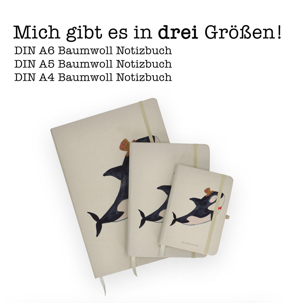 Baumwoll Notizbuch Orca Zylinder Notizen, Eintragebuch, Tagebuch, Notizblock, Adressbuch, Journal, Kladde, Skizzenbuch, Notizheft, Schreibbuch, Schreibheft, Meerestiere, Meer, Urlaub, Narwal, Glitter, Konfetti, Glitzer, Geburtstag, Feier, Fete, Fest, Glückwunsch, Orca