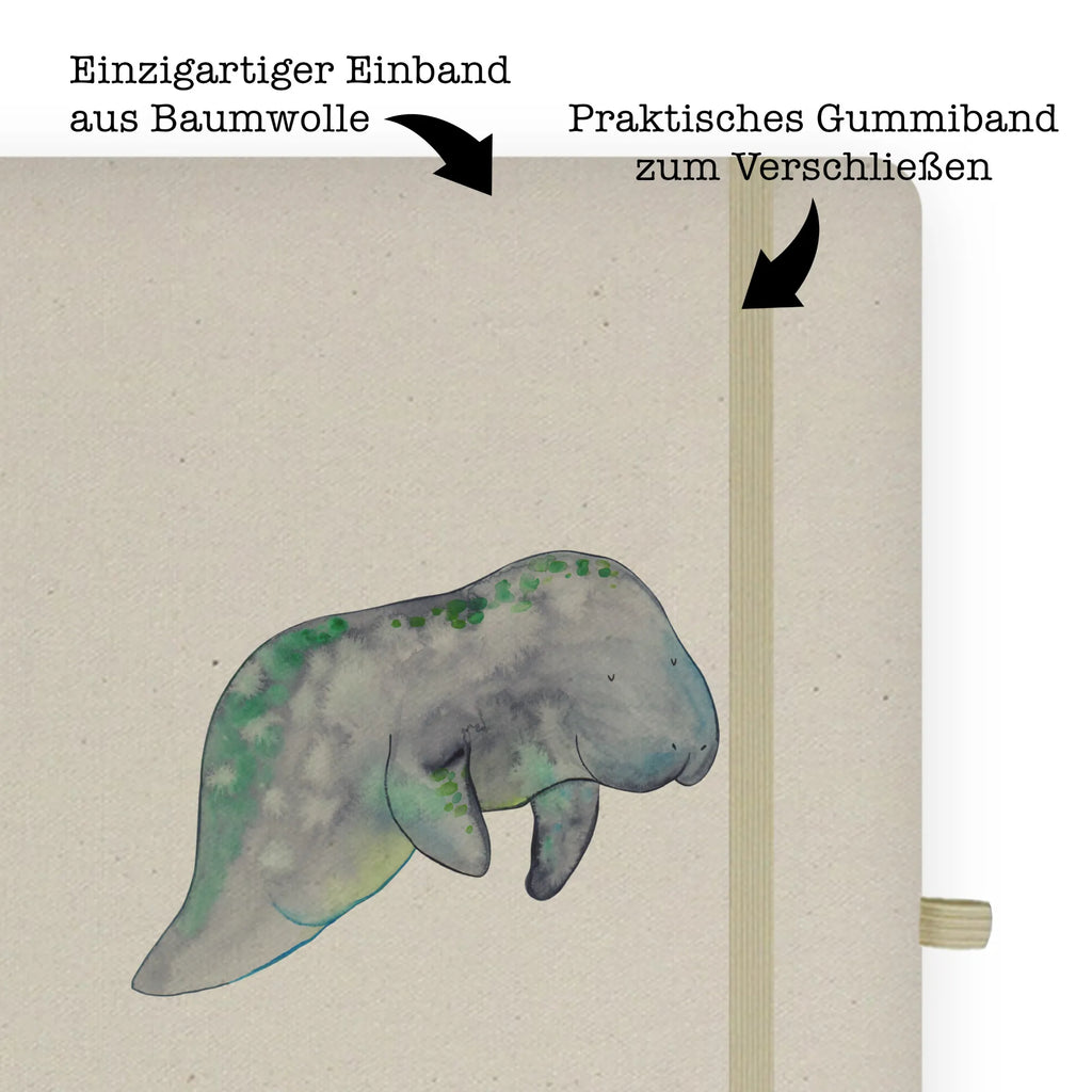 Baumwoll Notizbuch Seekuh chillt Notizen, Eintragebuch, Tagebuch, Notizblock, Adressbuch, Journal, Kladde, Skizzenbuch, Notizheft, Schreibbuch, Schreibheft, Meerestiere, Meer, Urlaub, Seekuh, Seekühe, Diät, Abnehmen, Zucker, Diätwahn, Essen, Süßigkeiten