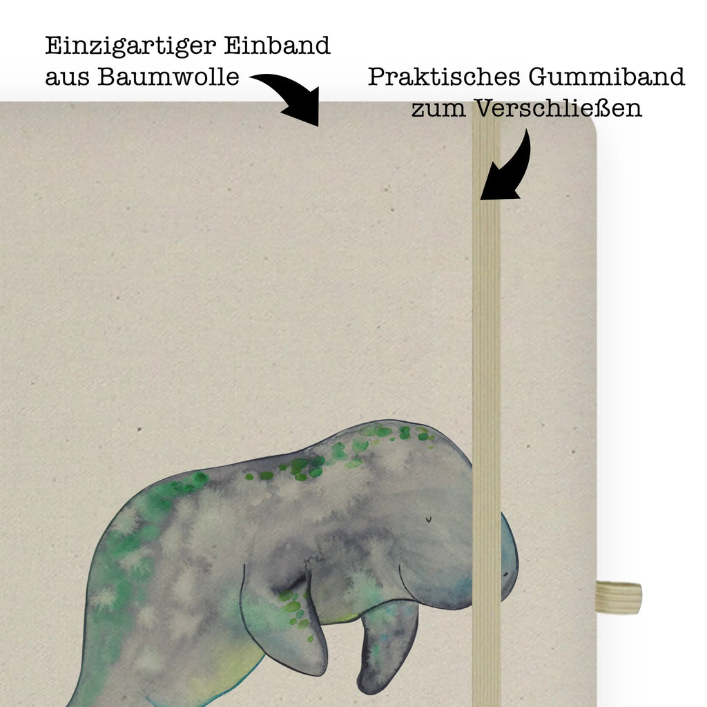 Baumwoll Notizbuch Seekuh chillt Notizen, Eintragebuch, Tagebuch, Notizblock, Adressbuch, Journal, Kladde, Skizzenbuch, Notizheft, Schreibbuch, Schreibheft, Meerestiere, Meer, Urlaub, Seekuh, Seekühe, Diät, Abnehmen, Zucker, Diätwahn, Essen, Süßigkeiten