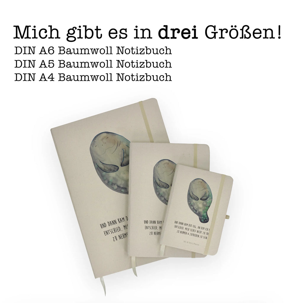 Baumwoll Notizbuch Seekuh happy Notizen, Eintragebuch, Tagebuch, Notizblock, Adressbuch, Journal, Kladde, Skizzenbuch, Notizheft, Schreibbuch, Schreibheft, Meerestiere, Meer, Urlaub, Seekuh, Seekühe, Selbstliebe, Respekt, Neuanfang, Neustart, Achtsamkeit, Zufrieden, Liebeskummer, Freundin