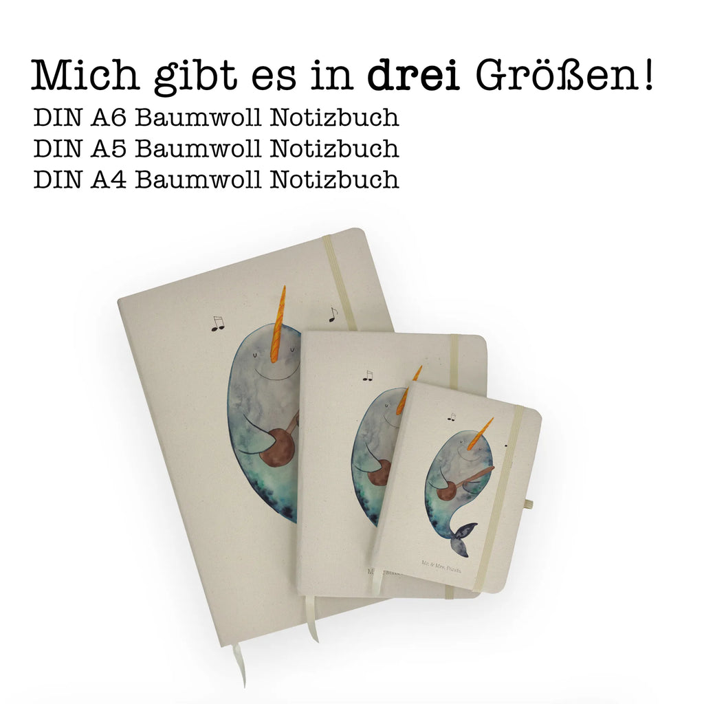 Baumwoll Notizbuch Narwal Gitarre Notizen, Eintragebuch, Tagebuch, Notizblock, Adressbuch, Journal, Kladde, Skizzenbuch, Notizheft, Schreibbuch, Schreibheft, Meerestiere, Meer, Urlaub, Narwal, Wal, Tanzen, Probleme, Problemlösung, Frust, Gespräche, Gitarre