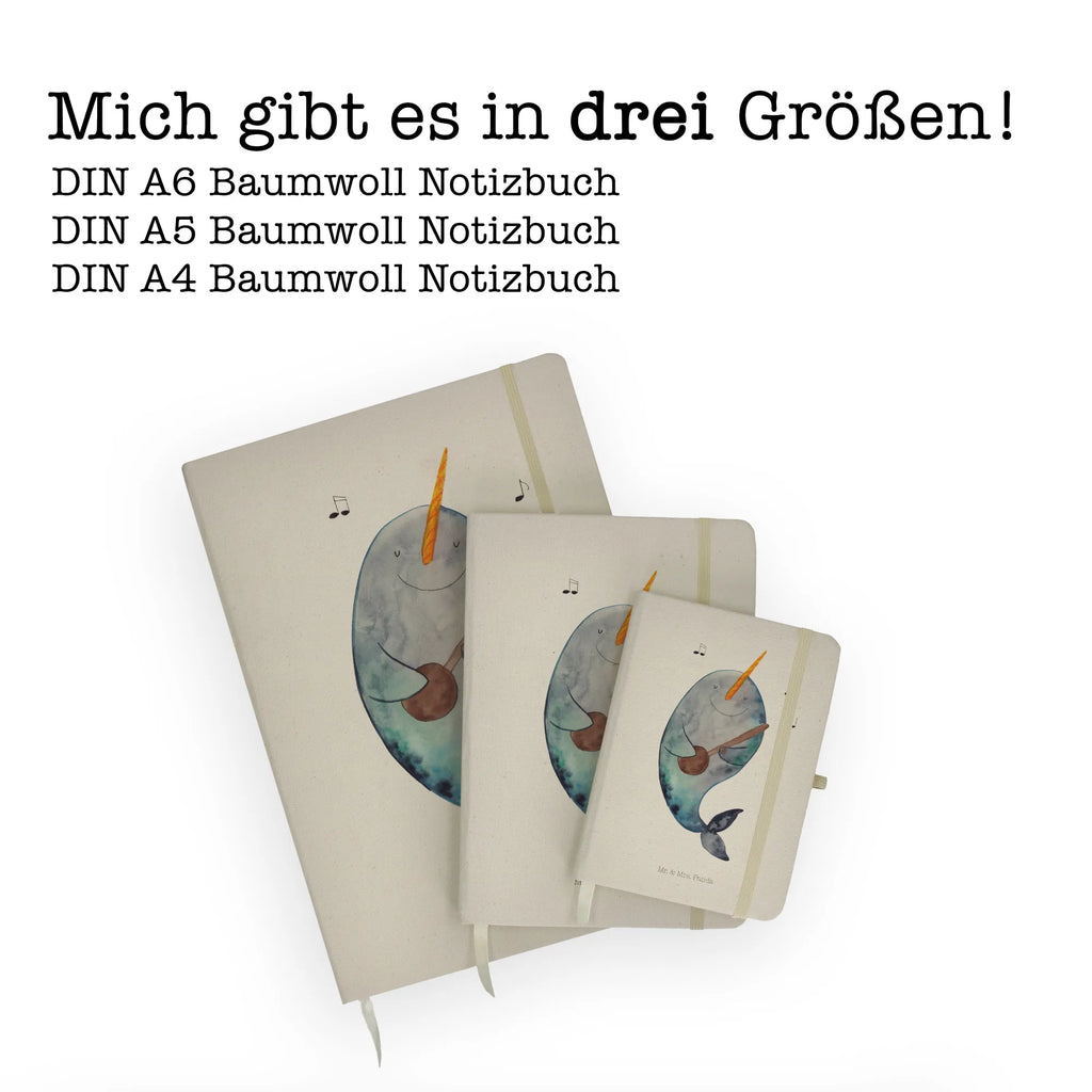 Baumwoll Notizbuch Narwal Gitarre Notizen, Eintragebuch, Tagebuch, Notizblock, Adressbuch, Journal, Kladde, Skizzenbuch, Notizheft, Schreibbuch, Schreibheft, Meerestiere, Meer, Urlaub, Narwal, Wal, Tanzen, Probleme, Problemlösung, Frust, Gespräche, Gitarre