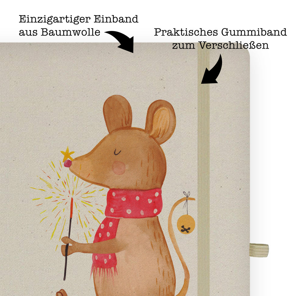 Baumwoll Notizbuch Weihnachtsmaus Notizen, Eintragebuch, Tagebuch, Notizblock, Adressbuch, Journal, Kladde, Skizzenbuch, Notizheft, Schreibbuch, Schreibheft, Winter, Weihnachten, Weihnachtsdeko, Nikolaus, Advent, Heiligabend, Wintermotiv, Frohe Weihnachten, Weihnachtsgruß, Weihnachtsmotiv, Maus, Mäuschen, Weihnachtswunder