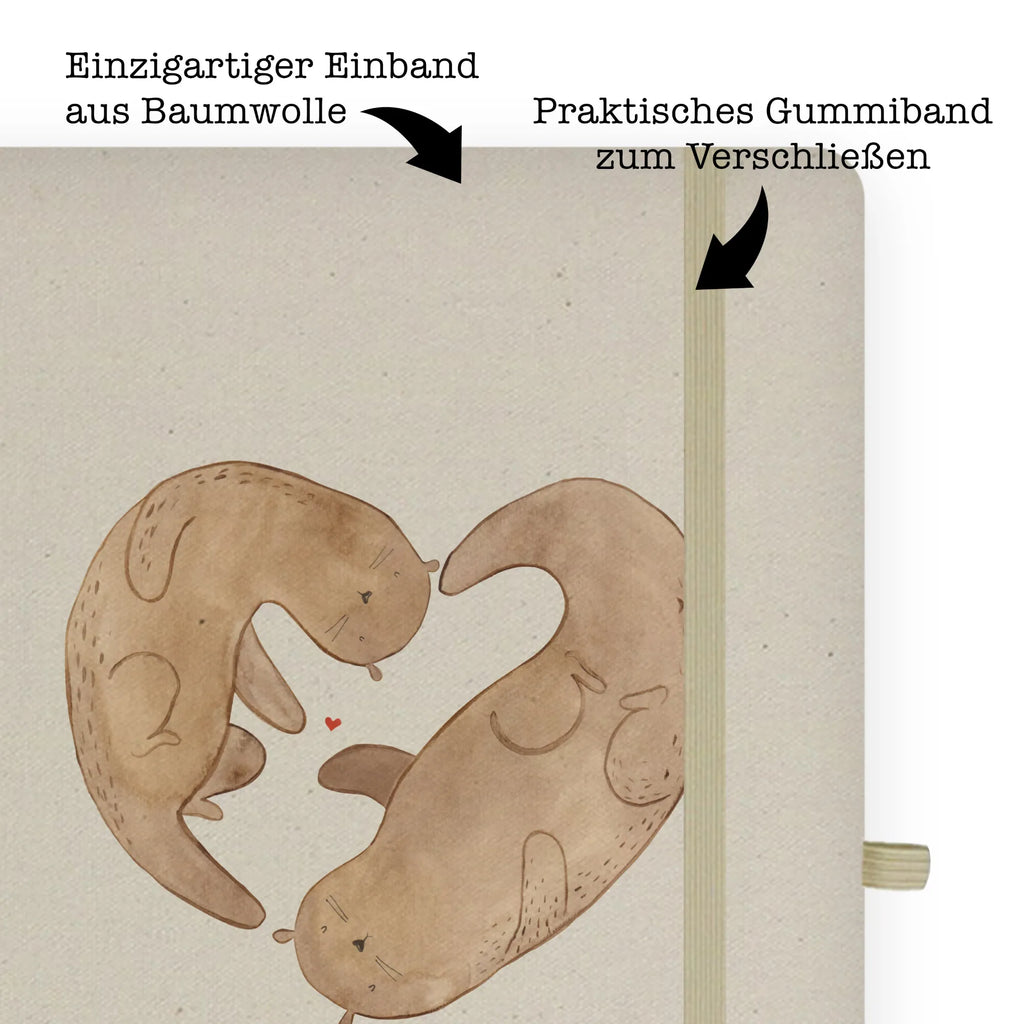 Baumwoll Notizbuch Otter Herz Notizen, Eintragebuch, Tagebuch, Notizblock, Adressbuch, Journal, Kladde, Skizzenbuch, Notizheft, Schreibbuch, Schreibheft, Otter, Fischotter, Seeotter, Liebe, Herz, Liebesbeweis, Liebesgeschenk, Bessere Hälfte, Love you, Jahrestag, Hochzeitstag, Verlobung, gemeinsames Leben