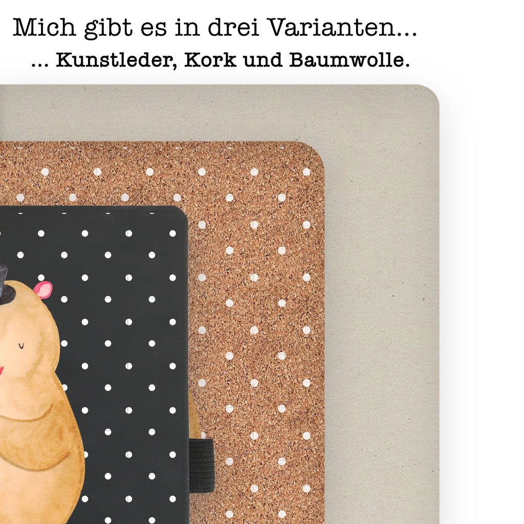 Baumwoll Notizbuch Hamster mit Hut Notizen, Eintragebuch, Tagebuch, Notizblock, Adressbuch, Journal, Kladde, Skizzenbuch, Notizheft, Schreibbuch, Schreibheft, Tiermotive, Gute Laune, lustige Sprüche, Tiere, Hamster, Hut, Magier, Zylinder, Zwerghamster, Zauberer