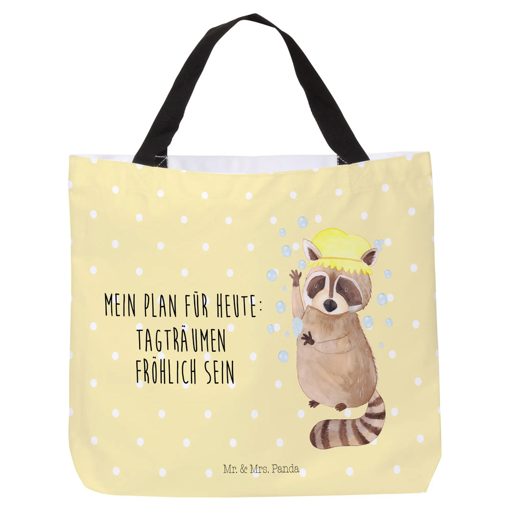 Shopper Waschbär Beutel, Einkaufstasche, Tasche, Strandtasche, Einkaufsbeutel, Shopper, Schultasche, Freizeittasche, Tragebeutel, Schulbeutel, Alltagstasche, Tiermotive, Gute Laune, lustige Sprüche, Tiere, Waschbär, Tagträumen, Plan, Fröhlich, waschen, Seifenblasen