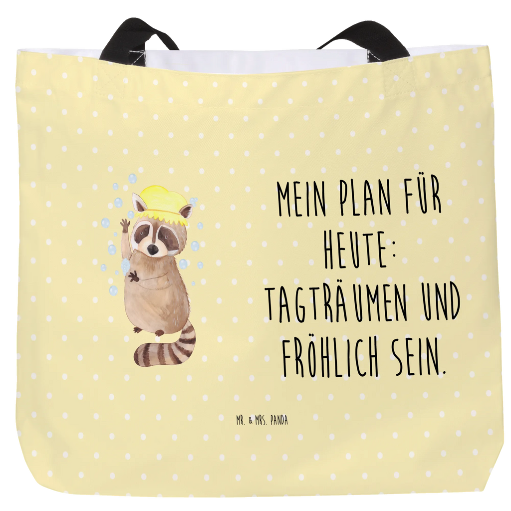 Shopper Waschbär Beutel, Einkaufstasche, Tasche, Strandtasche, Einkaufsbeutel, Shopper, Schultasche, Freizeittasche, Tragebeutel, Schulbeutel, Alltagstasche, Tiermotive, Gute Laune, lustige Sprüche, Tiere, Waschbär, Tagträumen, Plan, Fröhlich, waschen, Seifenblasen