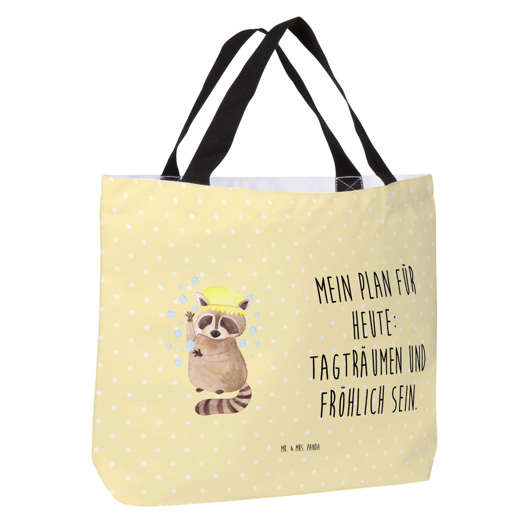 Shopper Waschbär Beutel, Einkaufstasche, Tasche, Strandtasche, Einkaufsbeutel, Shopper, Schultasche, Freizeittasche, Tragebeutel, Schulbeutel, Alltagstasche, Tiermotive, Gute Laune, lustige Sprüche, Tiere, Waschbär, Tagträumen, Plan, Fröhlich, waschen, Seifenblasen