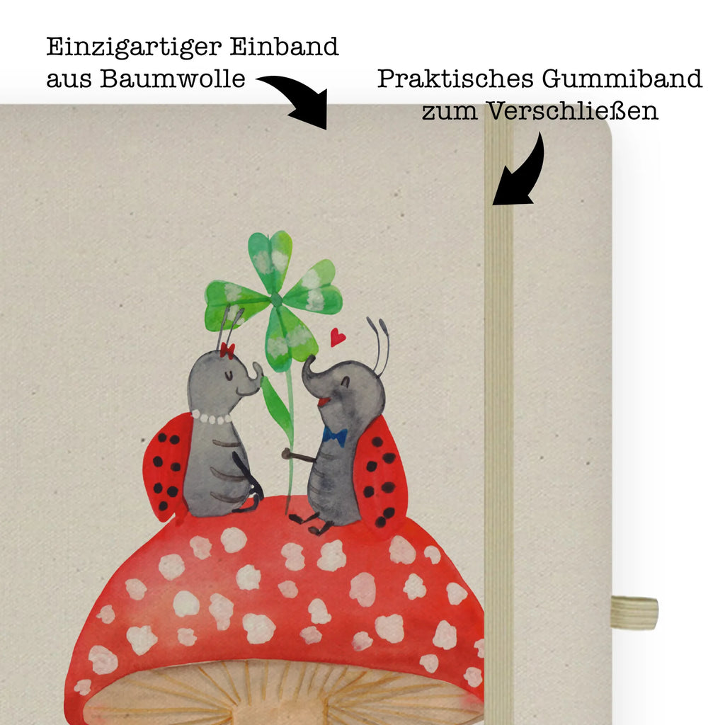 Baumwoll Notizbuch Marienkäfer Paar Fliegenpilz Notizen, Eintragebuch, Tagebuch, Notizblock, Adressbuch, Journal, Kladde, Skizzenbuch, Notizheft, Schreibbuch, Schreibheft, Tiermotive, Gute Laune, lustige Sprüche, Tiere, Haus, Wohnung, zuhause, Fliegenpilz, Marienkäfer, Fleigenpilzhaus