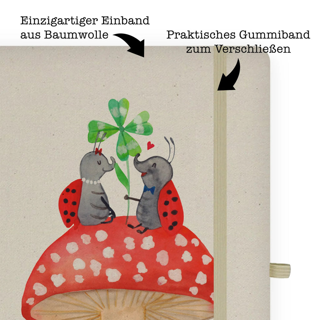 Baumwoll Notizbuch Marienkäfer Paar Fliegenpilz Notizen, Eintragebuch, Tagebuch, Notizblock, Adressbuch, Journal, Kladde, Skizzenbuch, Notizheft, Schreibbuch, Schreibheft, Tiermotive, Gute Laune, lustige Sprüche, Tiere, Haus, Wohnung, zuhause, Fliegenpilz, Marienkäfer, Fleigenpilzhaus