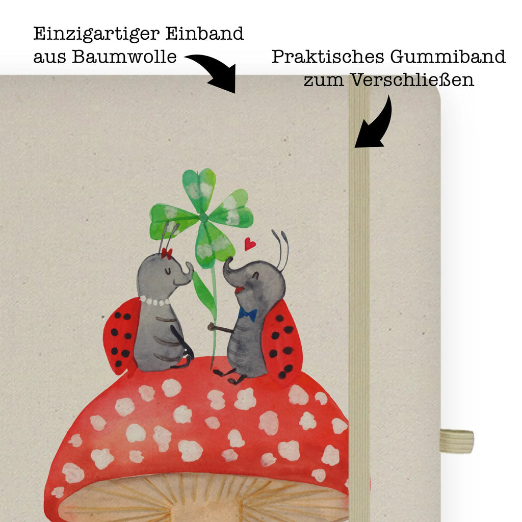 Baumwoll Notizbuch Marienkäfer Paar Fliegenpilz Notizen, Eintragebuch, Tagebuch, Notizblock, Adressbuch, Journal, Kladde, Skizzenbuch, Notizheft, Schreibbuch, Schreibheft, Tiermotive, Gute Laune, lustige Sprüche, Tiere, Haus, Wohnung, zuhause, Fliegenpilz, Marienkäfer, Fleigenpilzhaus