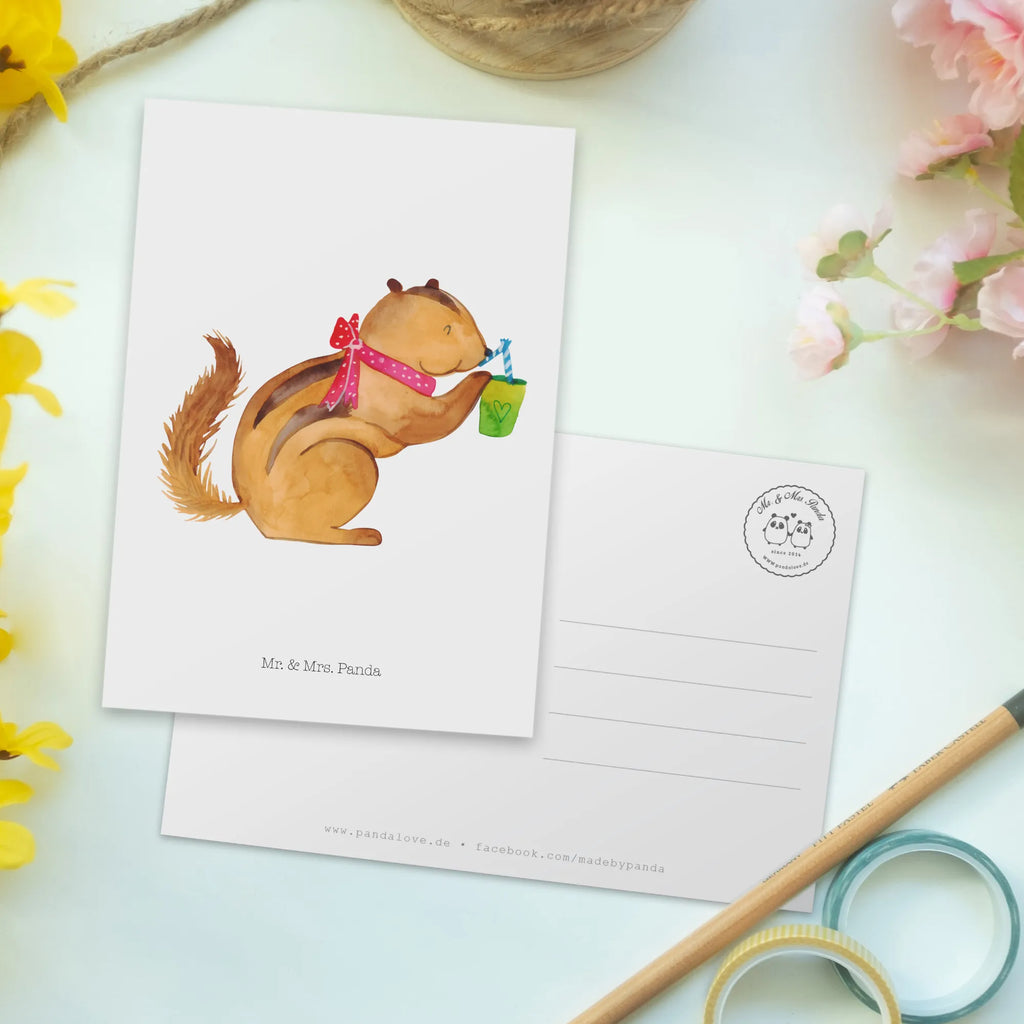 Postkarte Eichhörnchen Smoothie Postkarte, Karte, Geschenkkarte, Grußkarte, Einladung, Ansichtskarte, Geburtstagskarte, Einladungskarte, Dankeskarte, Ansichtskarten, Einladung Geburtstag, Einladungskarten Geburtstag, Tiermotive, Gute Laune, lustige Sprüche, Tiere, Green Smoothies, Diät, Abnehmen, Streifenhörnchen, Eichhörnchen