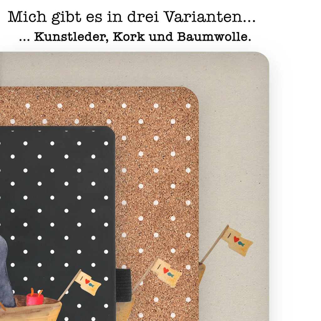 Baumwoll Notizbuch Pinguin Angelboot Notizen, Eintragebuch, Tagebuch, Notizblock, Adressbuch, Journal, Kladde, Skizzenbuch, Notizheft, Schreibbuch, Schreibheft, Pinguin, Pinguine, Angeln, Boot, Angelboot, Lebenslust, Leben, genießen, Motivation, Neustart, Neuanfang, Trennung, Scheidung, Geschenkidee Liebeskummer