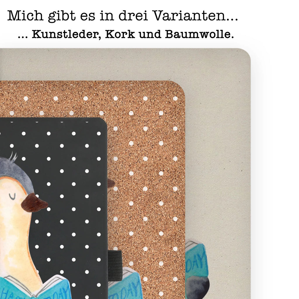 Baumwoll Notizbuch Pinguin Buch Notizen, Eintragebuch, Tagebuch, Notizblock, Adressbuch, Journal, Kladde, Skizzenbuch, Notizheft, Schreibbuch, Schreibheft, Pinguin, Pinguine, Buch, Lesen, Bücherwurm, Nichtstun, Faulenzen, Ferien, Urlaub, Freizeit