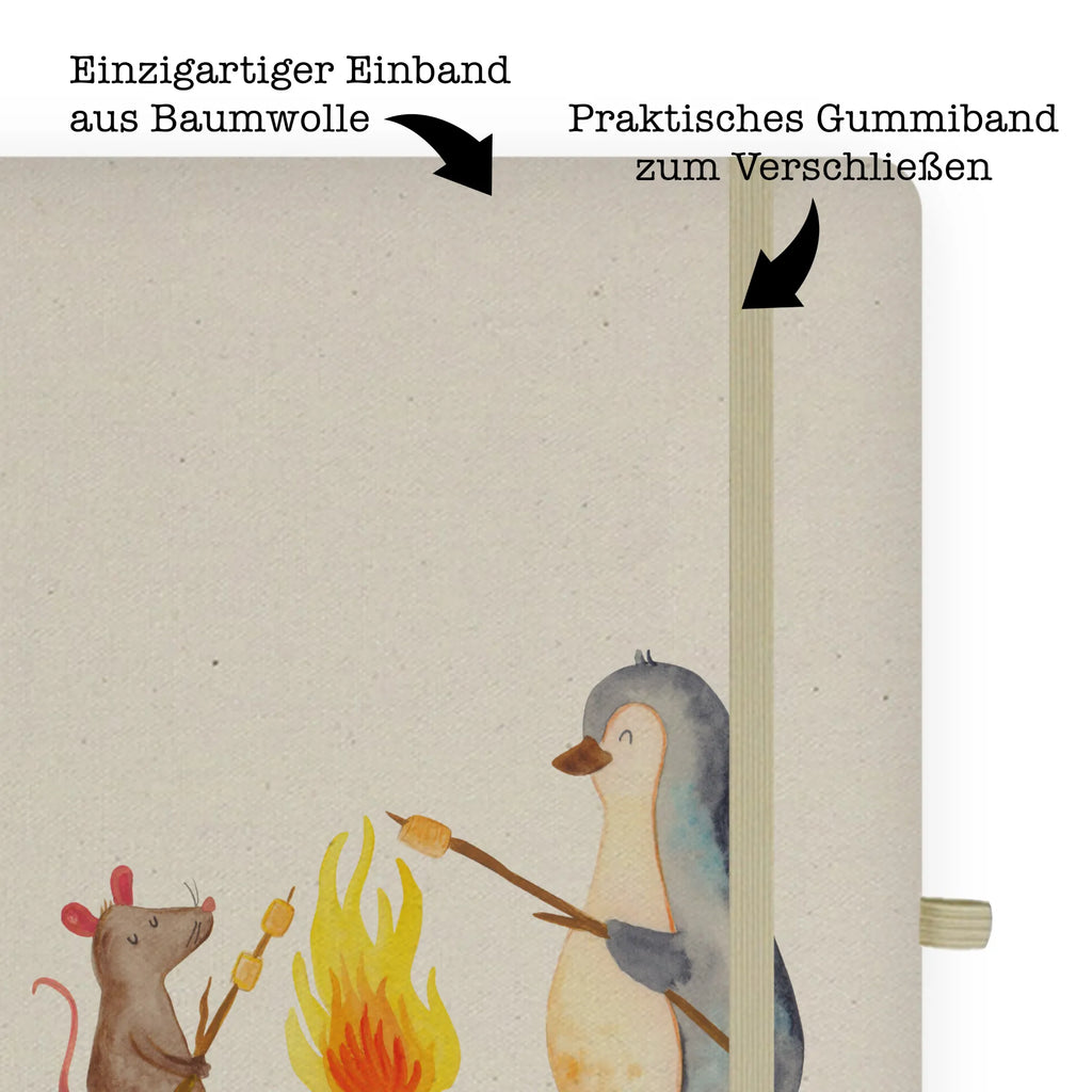 Baumwoll Notizbuch Pinguin Lagerfeuer Notizen, Eintragebuch, Tagebuch, Notizblock, Adressbuch, Journal, Kladde, Skizzenbuch, Notizheft, Schreibbuch, Schreibheft, Pinguin, Maus, Pinguine, Lagerfeuer, Leben, Arbeit, Job, Motivation, Büro, Büroalltag, Lebensspruch, Lebensmotivation, Neustart, Liebe, grillen, Feuer, Marshmallows