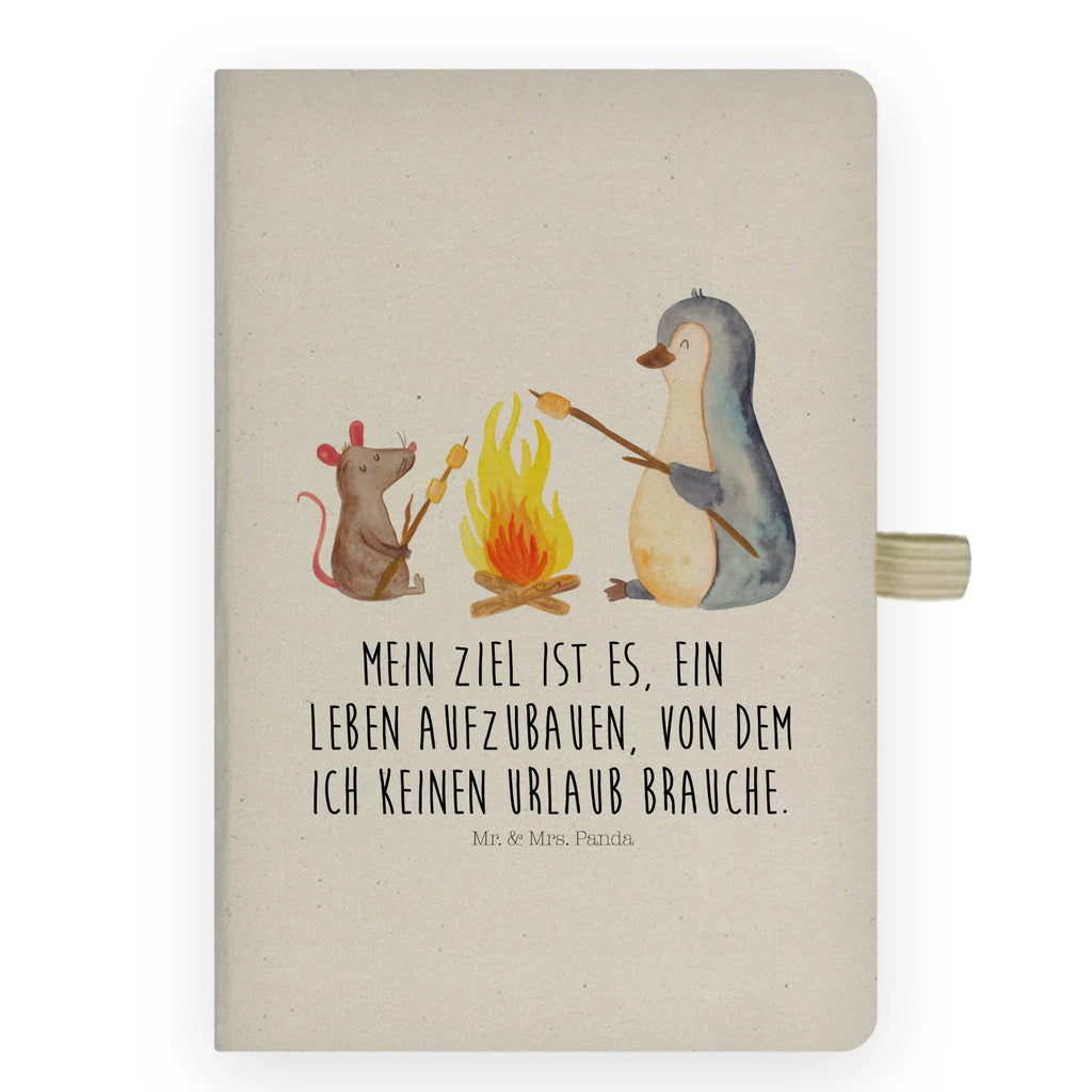 Baumwoll Notizbuch Pinguin Lagerfeuer Notizen, Eintragebuch, Tagebuch, Notizblock, Adressbuch, Journal, Kladde, Skizzenbuch, Notizheft, Schreibbuch, Schreibheft, Pinguin, Maus, Pinguine, Lagerfeuer, Leben, Arbeit, Job, Motivation, Büro, Büroalltag, Lebensspruch, Lebensmotivation, Neustart, Liebe, grillen, Feuer, Marshmallows