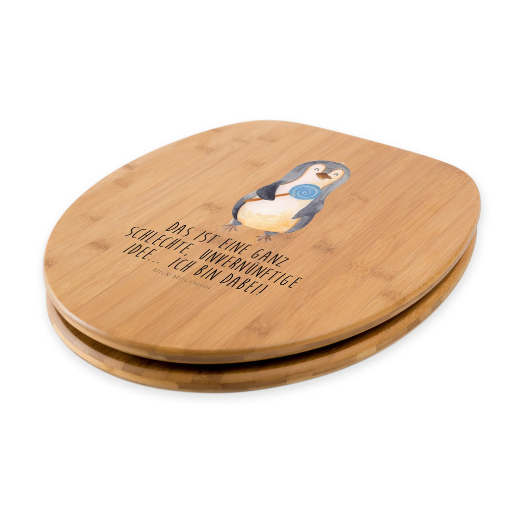 Motiv WC Sitz Pinguin Lolli Klobrille, Klodeckel, Toilettendeckel, WC-Sitz, Toilette, Pinguin, Pinguine, Lolli, Süßigkeiten, Blödsinn, Spruch, Rebell, Gauner, Ganove, Rabauke