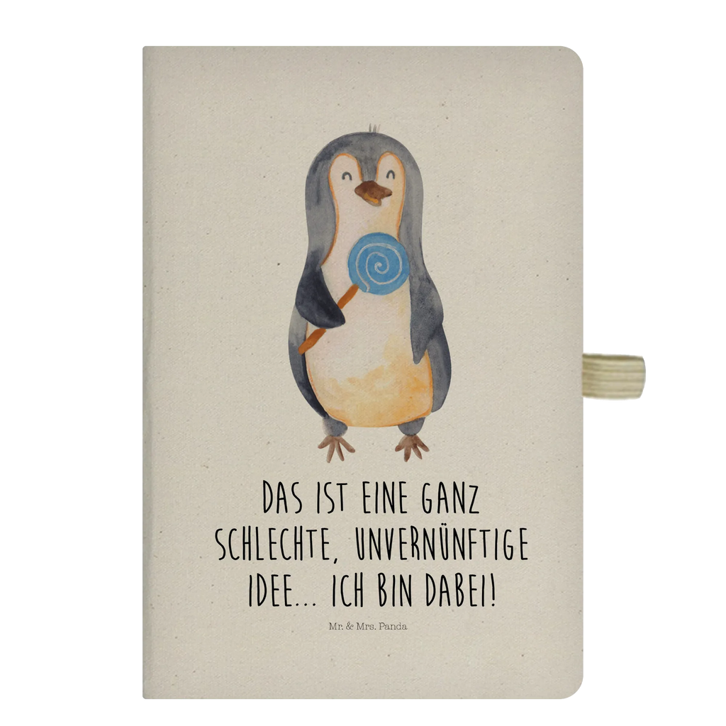 Baumwoll Notizbuch Pinguin Lolli Notizen, Eintragebuch, Tagebuch, Notizblock, Adressbuch, Journal, Kladde, Skizzenbuch, Notizheft, Schreibbuch, Schreibheft, Pinguin, Pinguine, Lolli, Süßigkeiten, Blödsinn, Spruch, Rebell, Gauner, Ganove, Rabauke