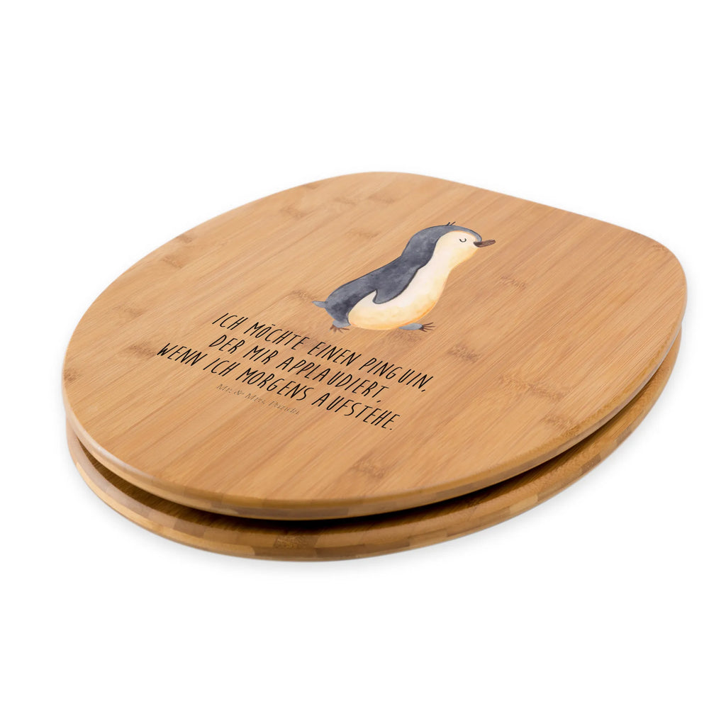 Motiv WC Sitz Pinguin marschierend Klobrille, Klodeckel, Toilettendeckel, WC-Sitz, Toilette, Pinguin, Pinguine, Frühaufsteher, Langschläfer, Bruder, Schwester, Familie