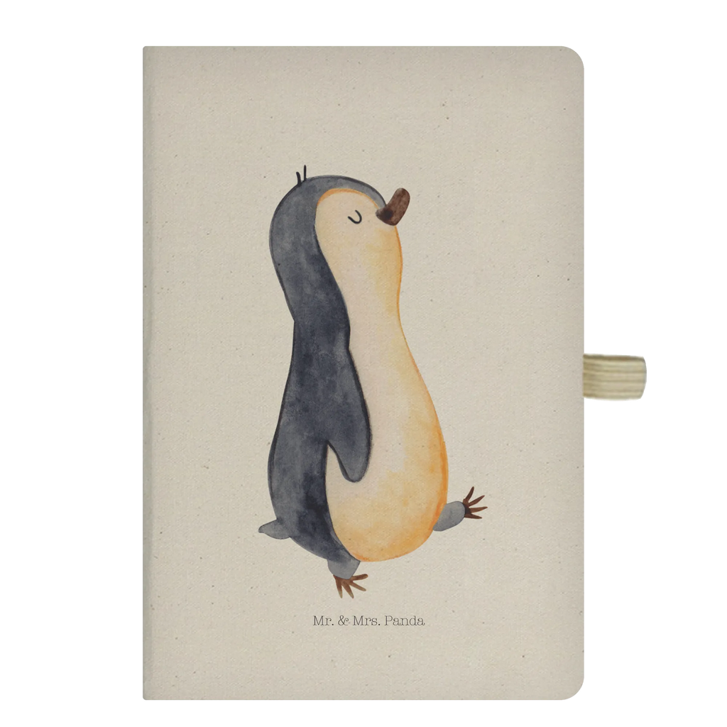 Baumwoll Notizbuch Pinguin marschierend Notizen, Eintragebuch, Tagebuch, Notizblock, Adressbuch, Journal, Kladde, Skizzenbuch, Notizheft, Schreibbuch, Schreibheft, Pinguin, Pinguine, Frühaufsteher, Langschläfer, Bruder, Schwester, Familie